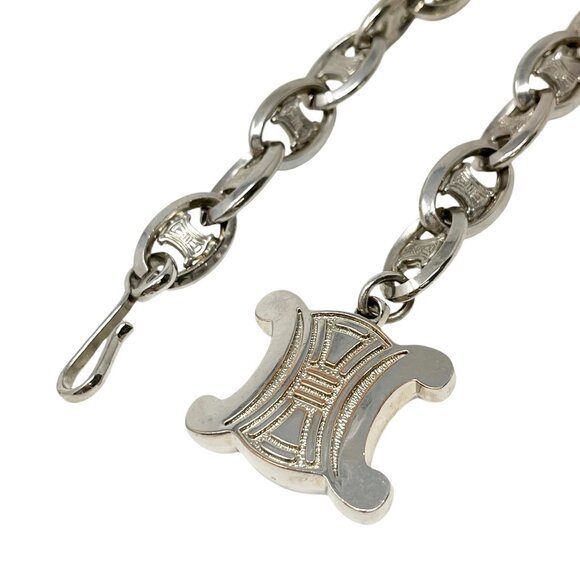 CELINE Vintage Macadam Logo Chain Belt Charm Fashion Accessory Silver [105919] - Picture 5 of 7